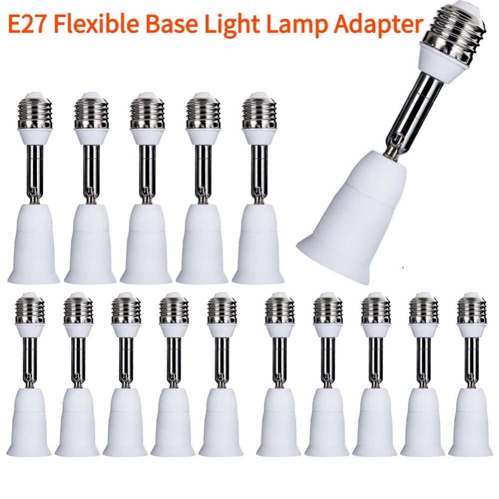 1-6 uds bombilla LED portalámparas adaptador de extensión Flexible enchufe extender E27 a E27 adaptador convertidor tornillo de soporte de Base de pared