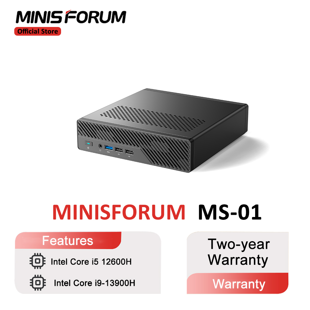 MINISFORUM Mini PC MS-01 Intel i9 Mini ordenador Windows 11 DDR5 5200Mhz 10 Gigabit Ethernet WiFi 6 Intel 13th Gen Gaming Mini PC