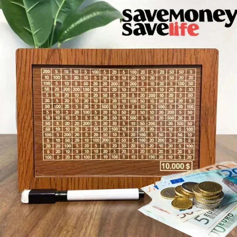 1個入り 貯金箱 カウンター付き 現金貯金箱 レトロスタイル 木製貯金箱 手作り 貯金目標 子供 大人向け