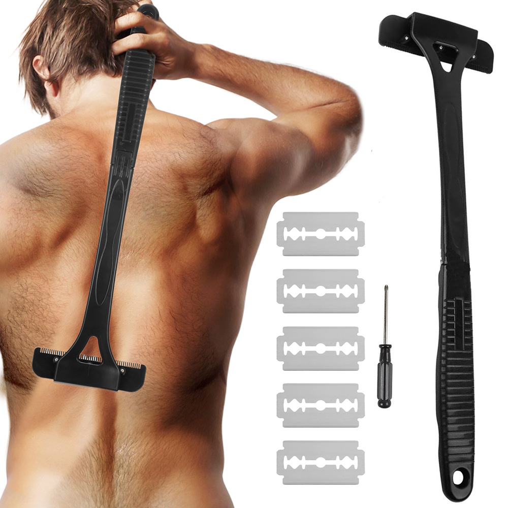 Rasoir corporel pour hommes, rasoir de sécurité à long manche, tondeuse pliable, pour le corps et les jambes, outil de rasage pour le dos