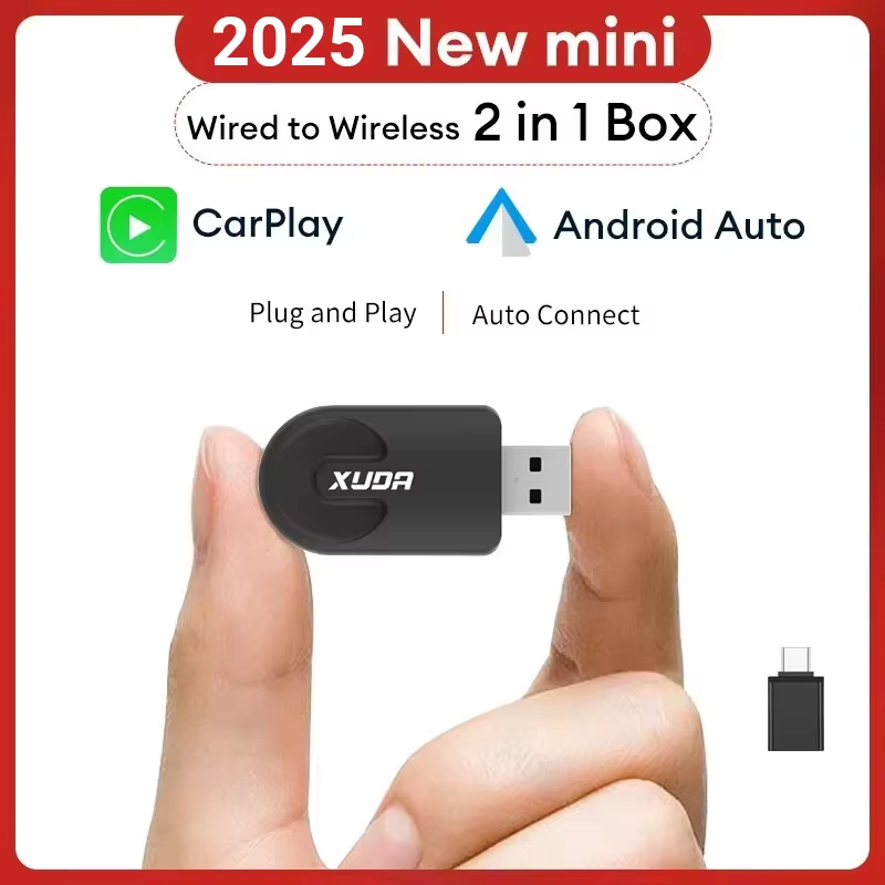 XUDA 2025 inalámbrico CarPlay Android Auto adaptador inalámbrico Mini caja inteligente Plug And Play WiFi conexión rápida Universal para Nissan