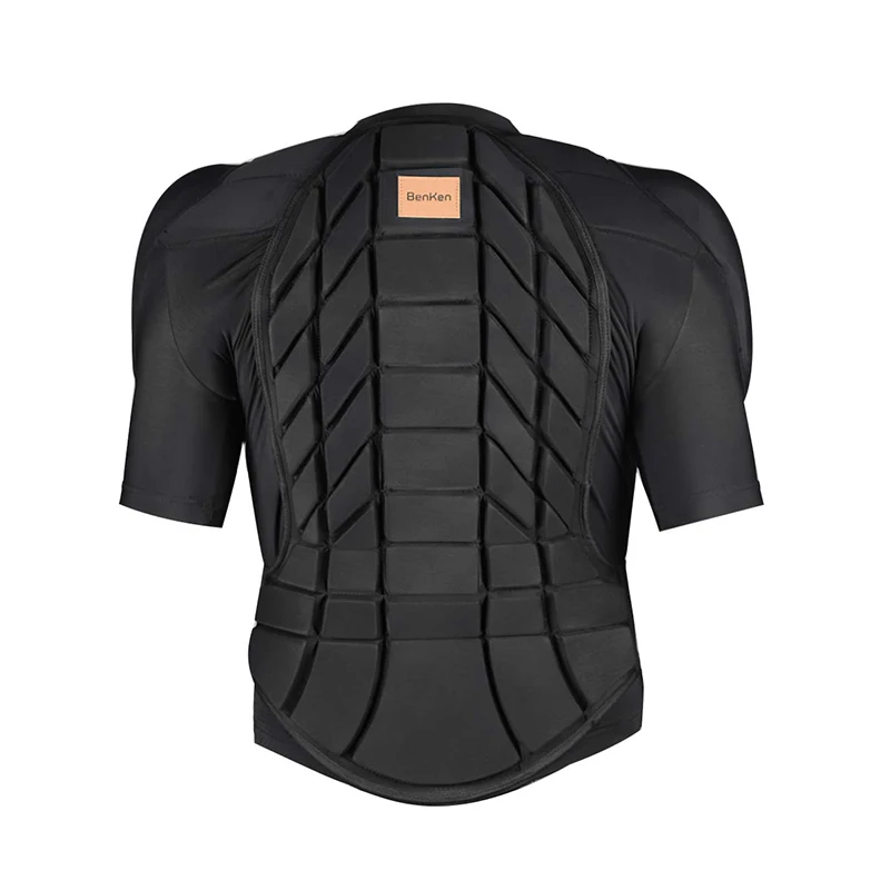 BenKen Equipamento de proteção ultraleve para esqui ao ar livre, armadura anticolisão, protetor traseiro da coluna, camisas esportivas pretas