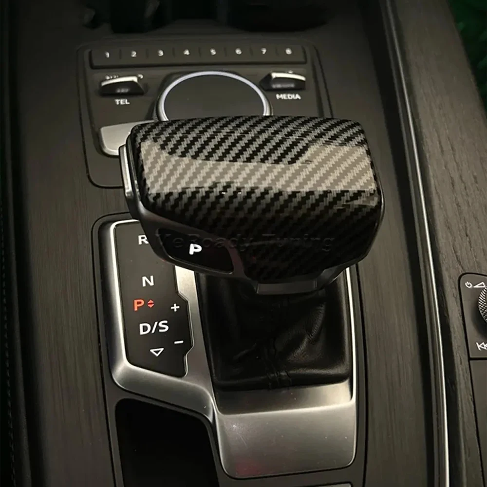 Pelle scamosciata Pomello del cambio Tappo di copertura del cambio per Audi A5 S4 S5 Q5 Q7 4M RS4 RS5 A4 B9 2017 2019 2020 Interni in fibra di carbonio Tuning