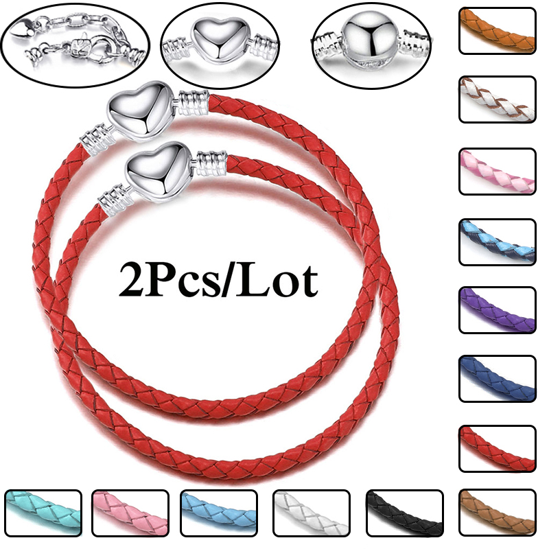 2 sztuk/partia oferta specjalna skórzane bransoletki łańcuszkowe Fit ręcznie robione koraliki Charm bransoletka pary biżuteria Pulsera dla kobiet mężczyzn hurtownia