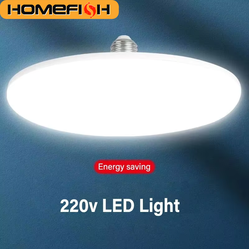ホームフィッシュ 1個 220V LED電球 E27口金 省エネランプ - 20W 30W 40W 60W 100W オプション 室内用フライングソーサーライト 電球