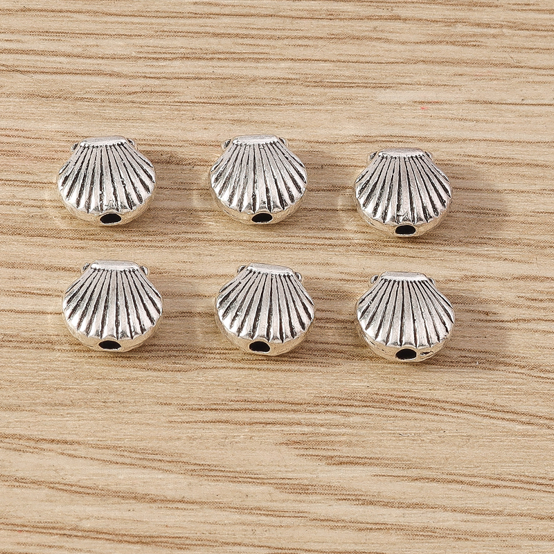 20 Stuks 8X8Mm Schattige Legering Shell Losse Spacer Kralen Voor Sieraden Maken Diy Handgemaakte Armbanden Kettingen Ambachten Accessoires