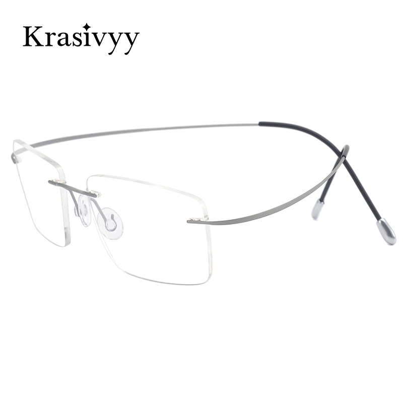Krasivyy Memory montatura per occhiali senza montatura in titanio da uomo occhiali da vista ottici ultraleggeri da donna miopia occhiali quadrati