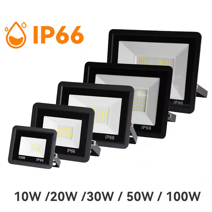 Luz de inundación LED IP66 impermeable AC220V 10W 20W 30W 50W 100W 150W 200W 300W foco jardín calle puerta reflectores de pared al aire libre