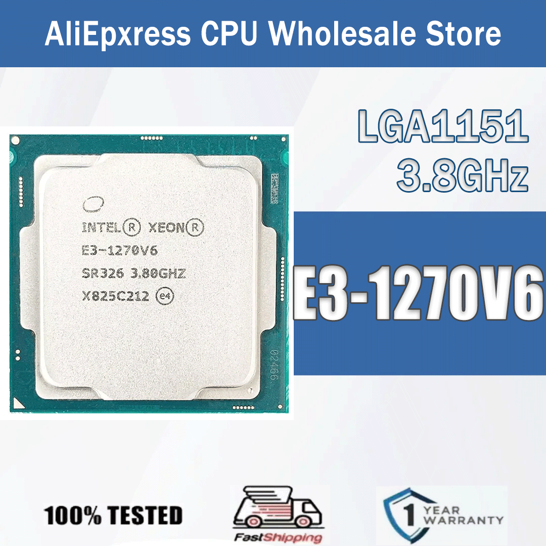 Intel Xeon E3-1270V6 3.8GHz 4 rdzenie 8 wątków 8M 72W E3 1270 V6 Procesor Komputerowy Serwerowy E3 1270V6 Obudowa LGA 1151 SR326