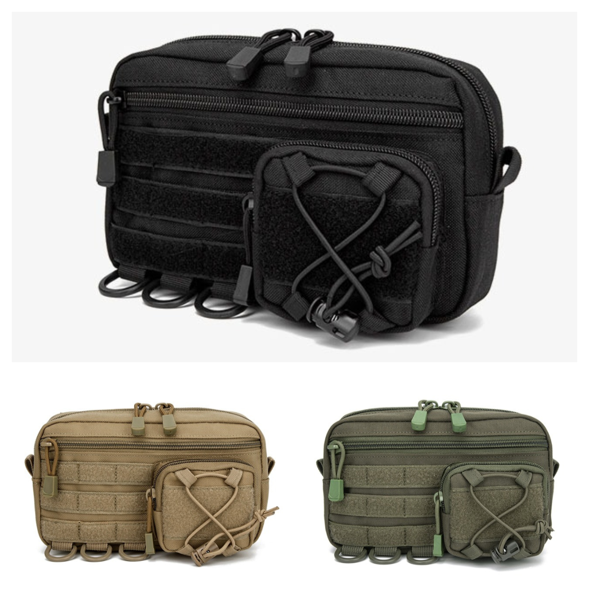 Bolsa Organizadora EDC 1000D Molle, Bolsa Utilitária para Ferramentas EDC, Bolsa Modular Horizontal, Mochila de Cintura para Atividades ao Ar Livre, Bolsa de Caça EMT