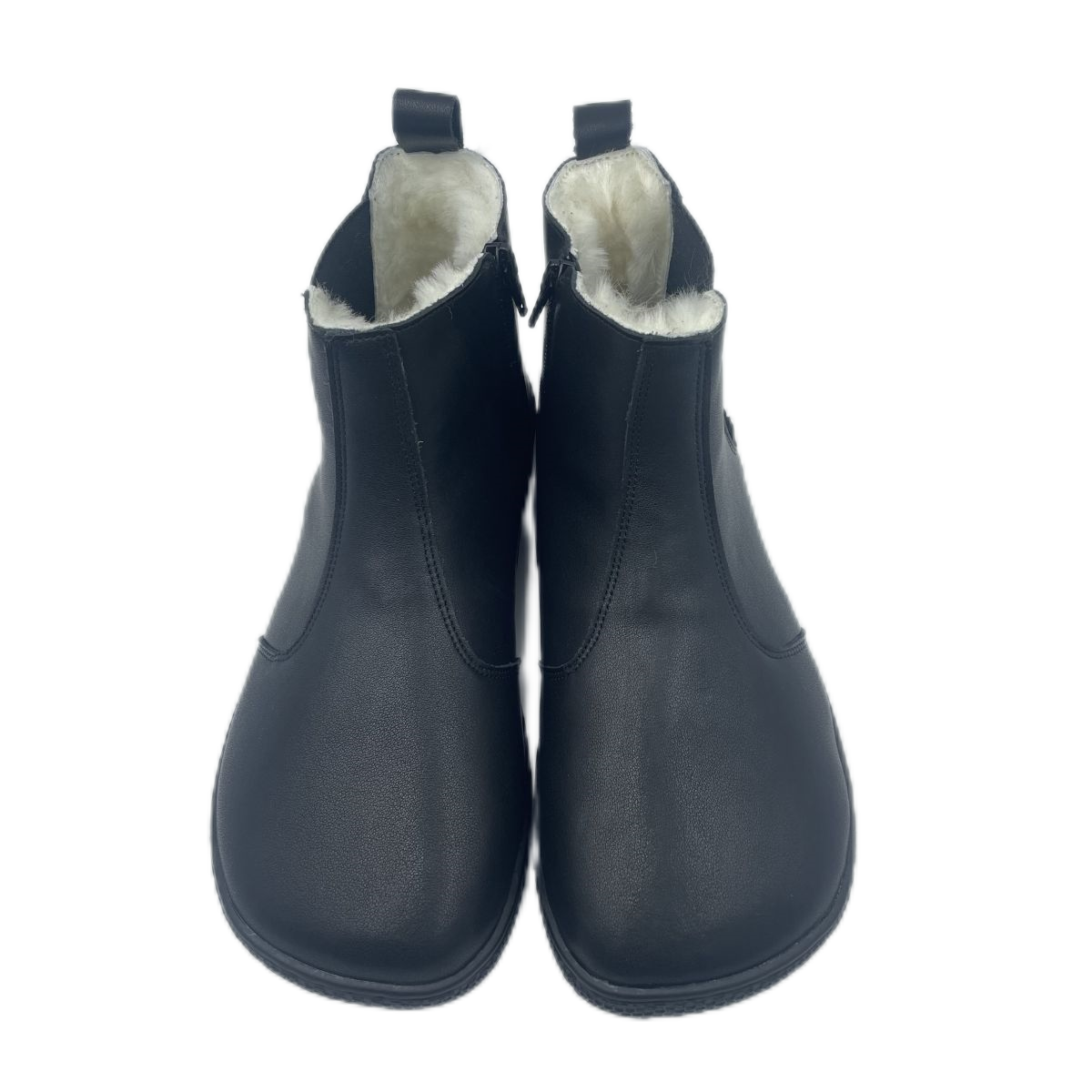 Tipsietoes Chelsea Barefoot Genuine Leather Winter Boots With Warm Real Natural Fur Linning And Insole For Women Zero Drop Sole