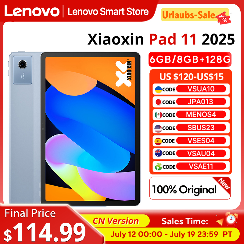 Оригинальный планшет Lenovo Xiaoxin Pad 11 2025, китайская версия, MediaTek Dimensity 6300, 11-дюймовый экран 2.5K, 7040 мАч, Wi-Fi, Android, планшетный ПК