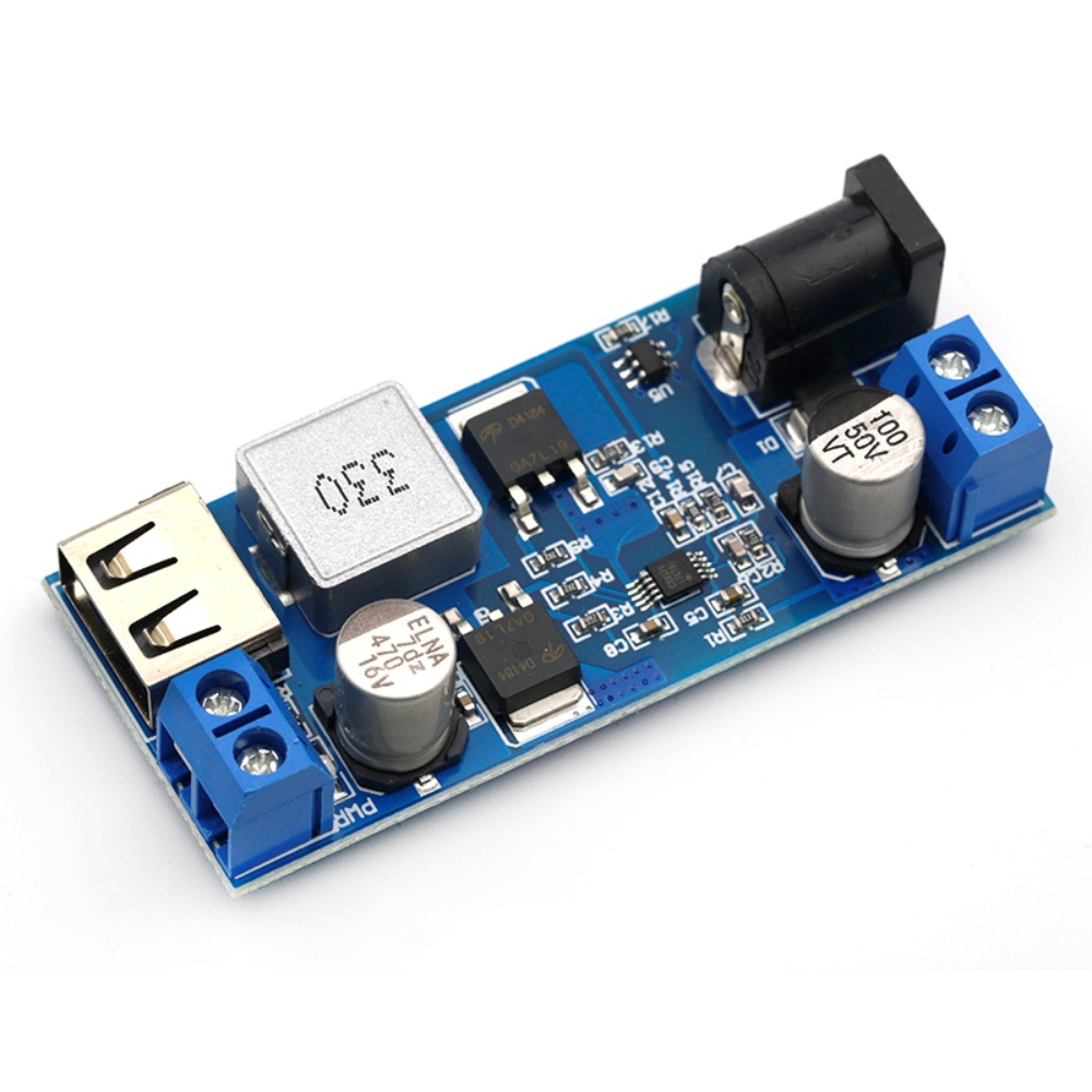 DC-DC 24V/12V → 5V 5A 降圧電源コンバータ LM2596S交換用 調整可能USB降圧充電モジュール（携帯電話用）