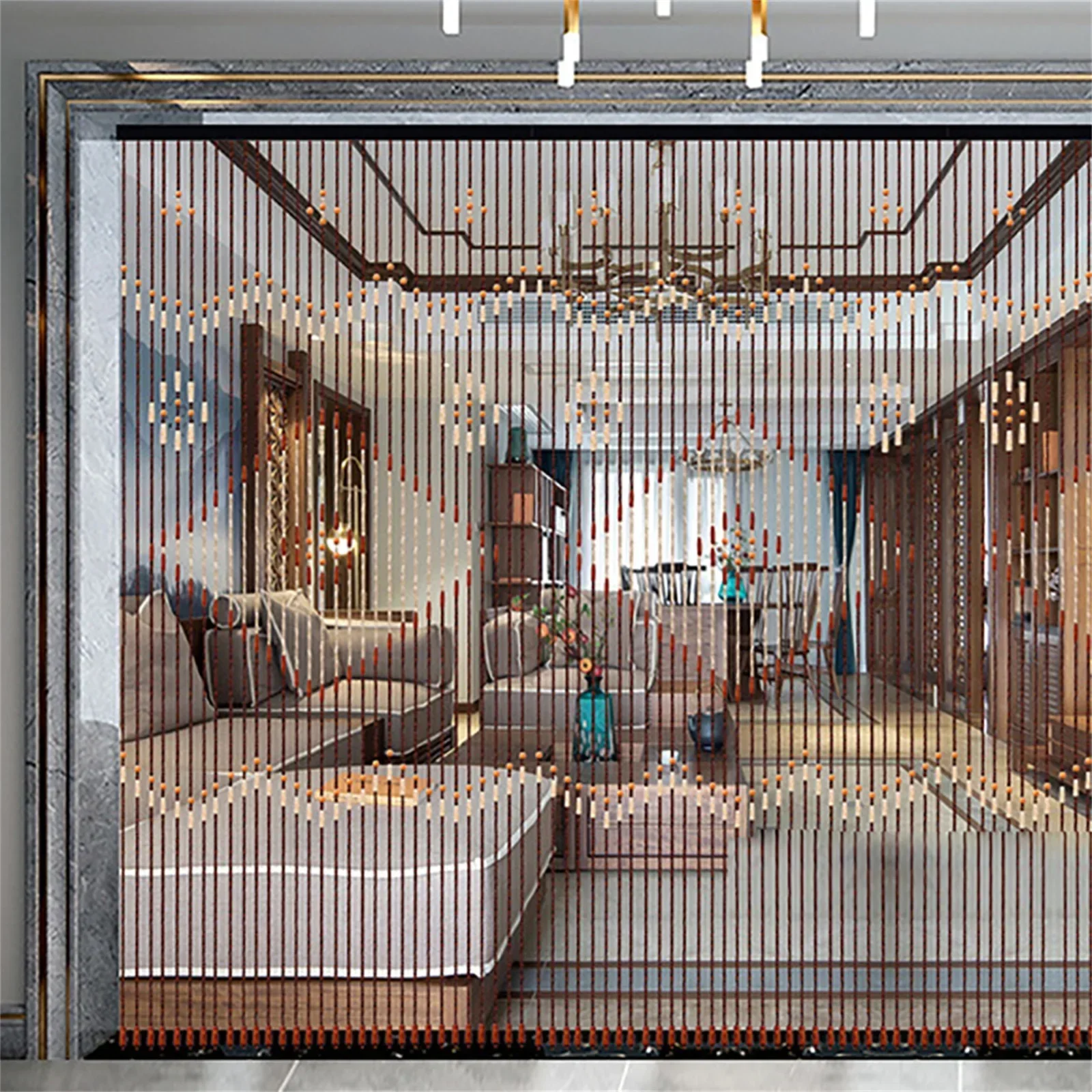 Classic Retro Wooden Bead Curtain 31 Bead Chains Doorway Bead String Curtain  Bead Porch Bedroom Living Room Screen