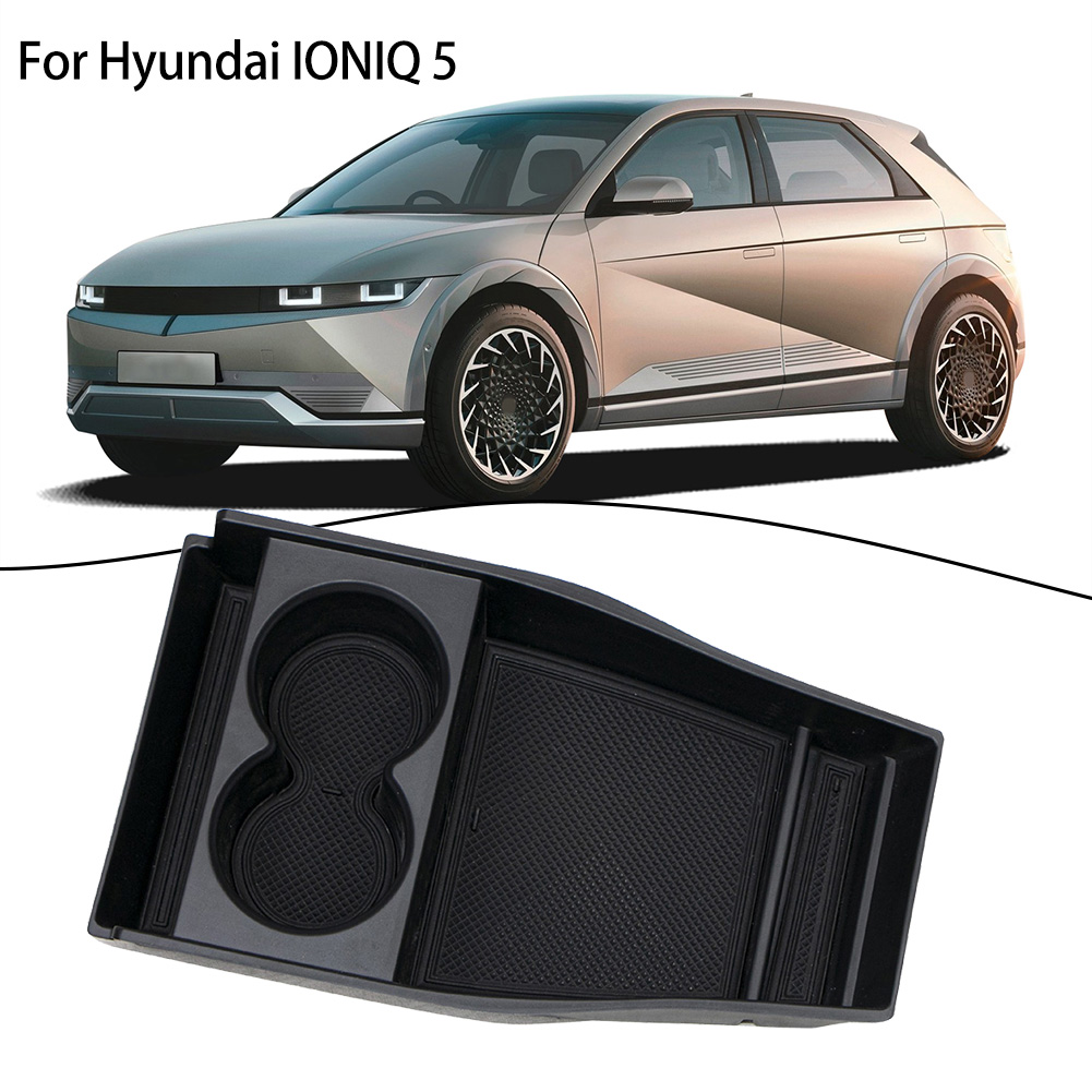 Reposabrazos central ABS negro, caja oculta, portavasos, bandeja organizadora de consola para Hyundai IONIQ 5 2021, accesorios para cajas de coche, 1 Uds.