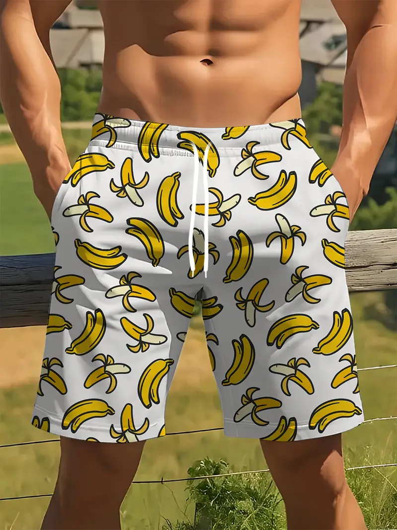 Pantalones cortos de playa con estampado 3D de fruta y plátano para hombres y mujeres, pantalones cortos de verano ligeros y transpirables a la moda, ropa para hombres