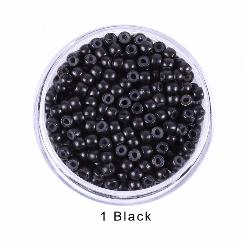 500 Uds cuentas de anillo de cobre 3,0mm nano cuentas de anillo forrado de silicona micro para extensiones de cabello