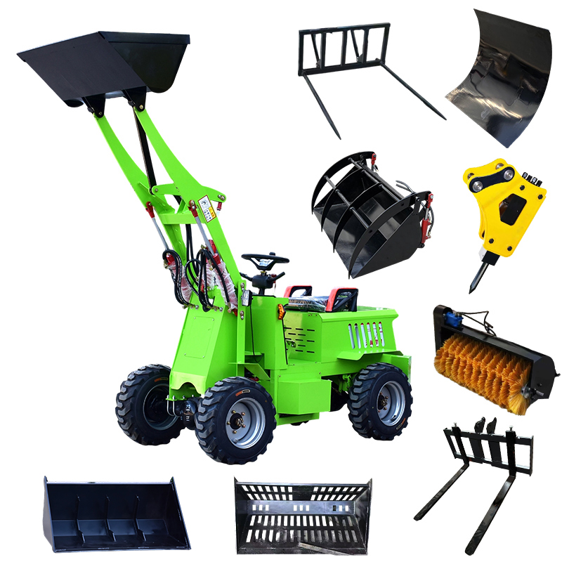 Cheap Landscape Small diesel Mini Compact Garden Articulated Electric Wheel Loader 4x4 Mini Bucket Shovel Machine
