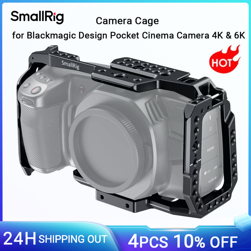SmallRig do 4K 6K Quick Release klatka operatorska do Blackmagic Design kino kieszonkowe 4K klatka z szyną Nato może zamontować buty 2203B