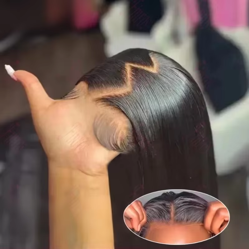 Straight Human Hair 13x6 13X4 Transparent HD Lace Front Wig 7x6 HD Lace Pre Plucked Wig 200 Density 40 42 Inches Natural Color Brazilian Hair Wig For Women Glueless Beginner Friendly