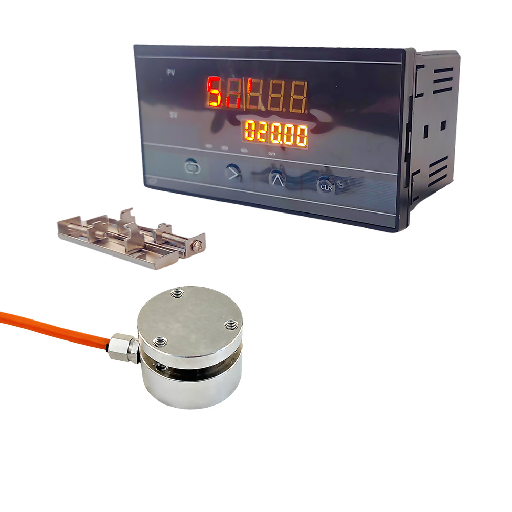 Ensemble de capteurs de pression à compression en acier allié avec cellule de charge micro haute précision et contrôleur numérique 0-2000 kg