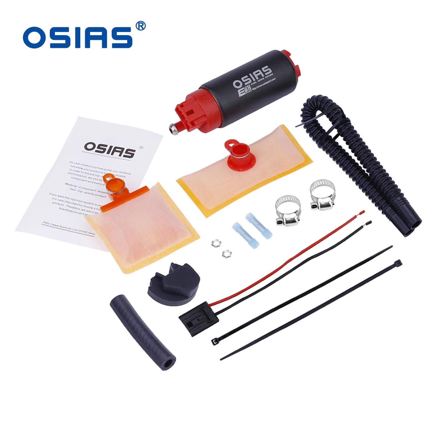 Osias 340LPH E85 Compatibel High Flow Brandstofpomp "Vervangen Walbro 255LPH GSS342" Voor Honda Civic Accord Elantra Chevrolet dodge