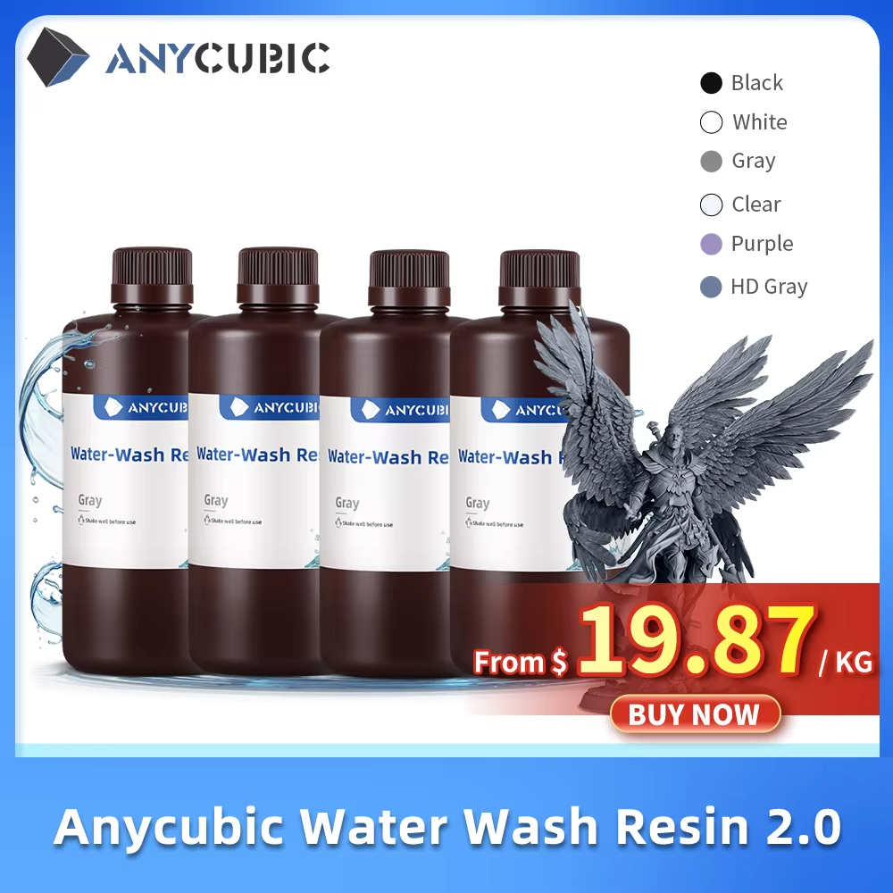 Anycubic Wasserwaschharz 3D-Drucker Harz wasserwaschbar 365-405 nm für LCD DLP Photon M3 Plus Max 7K Mono 6K Druck