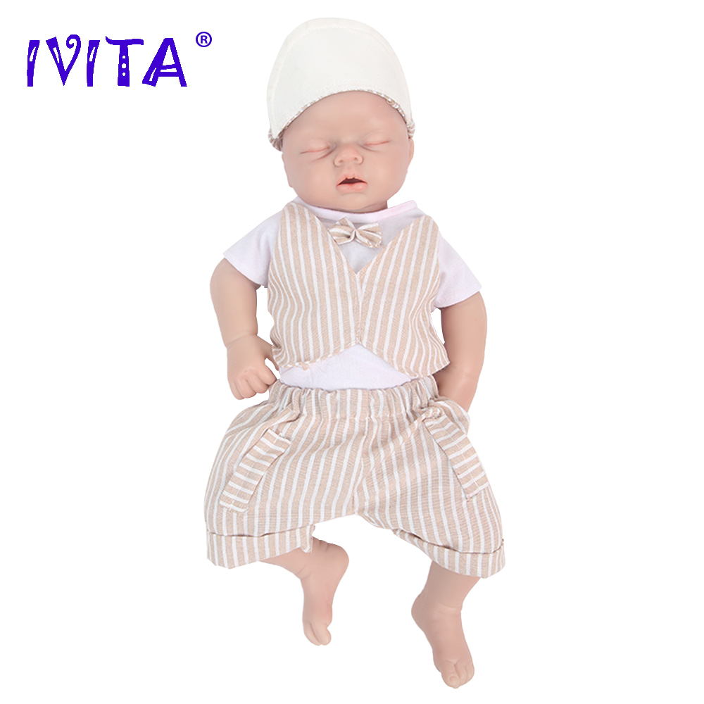 IVITA WB1553 20.86นิ้ว100% 3140กรัมตุ๊กตาทารกเกิดใหม่ทำจากซิลิโคนที่เหมือนจริงพร้อมเสื้อผ้าสำหรับเด็กของเล่นคริสต์มาส