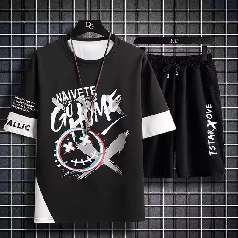 Männer Sets 2024 Sommer Mode trainingsanzug Männer kurzarm T-shirt + sport Shorts Anzug Männer Kleidung Casual Herren Jogger anzüge für männer