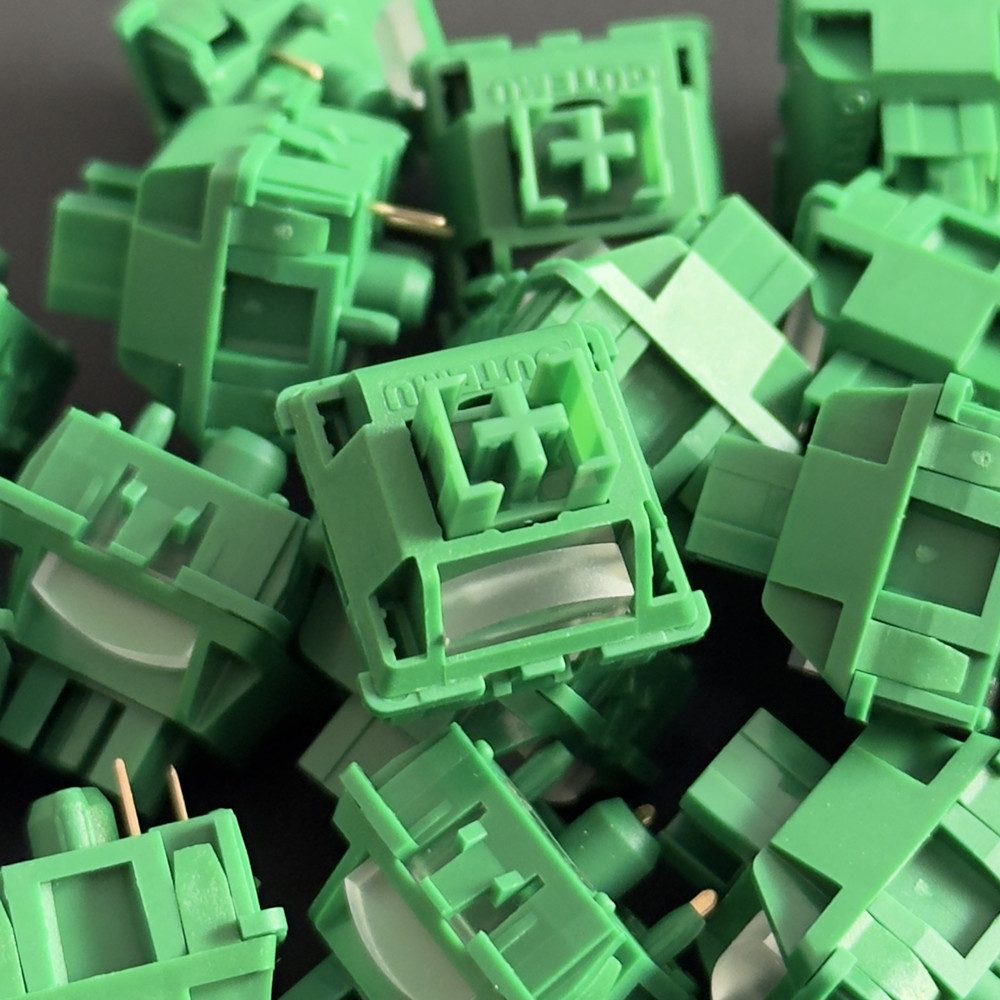 Przełączniki Outemu Banana Green Switch Silent 5 Pin 40g Tactile Lubricated Hot Swap do samodzielnego montażu klawiatur mechanicznych