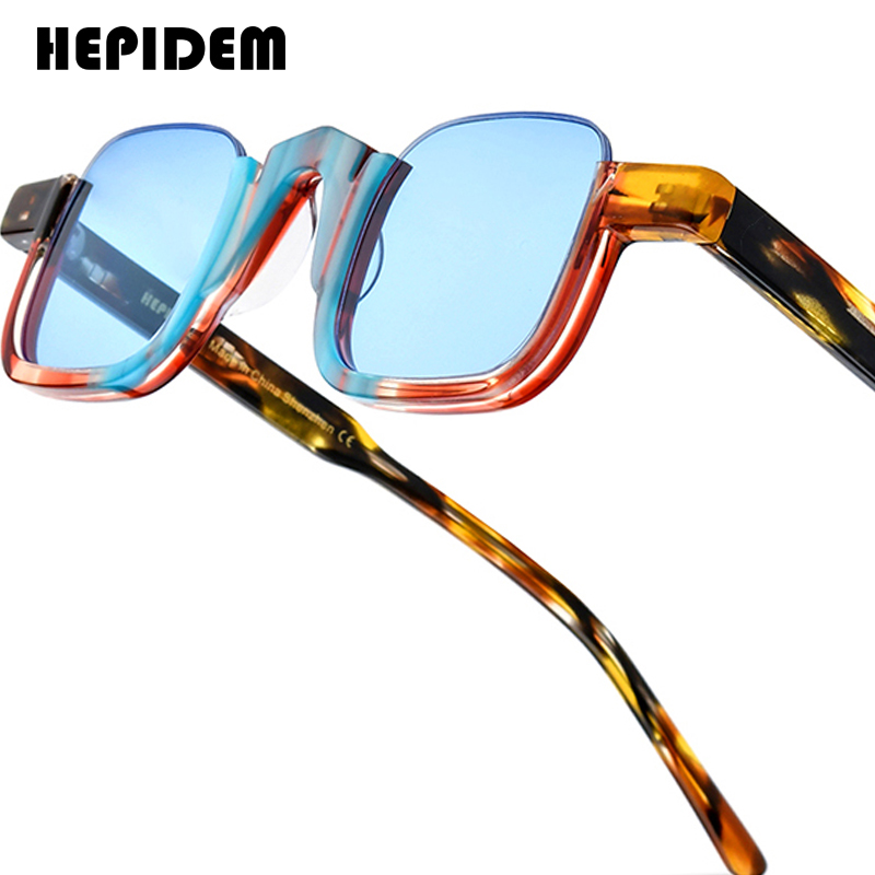 HEPIDEM แว่นกันแดดโพลาไรซ์ acetate อินเทรนด์ผู้ชายแบรนด์ดีไซเนอร์ชื่อดังใสสไตล์วินเทจย้อนยุค GM Y2K 9352