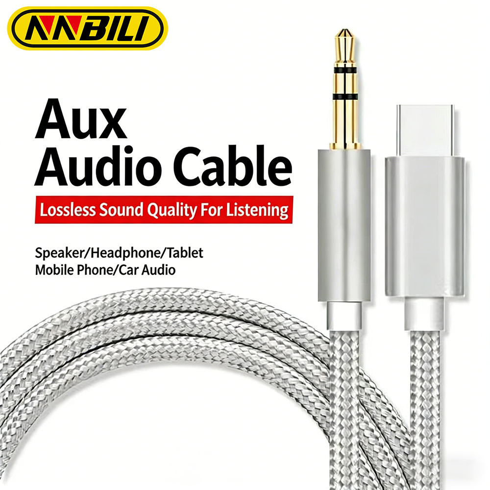 NNBILI 타입 C - 3.5mm AUX 오디오 케이블 헤드셋 스피커 헤드폰 잭 어댑터 차량용 AUX (삼성 S25 노트 20 S26 울트라 탭 S7 호환)