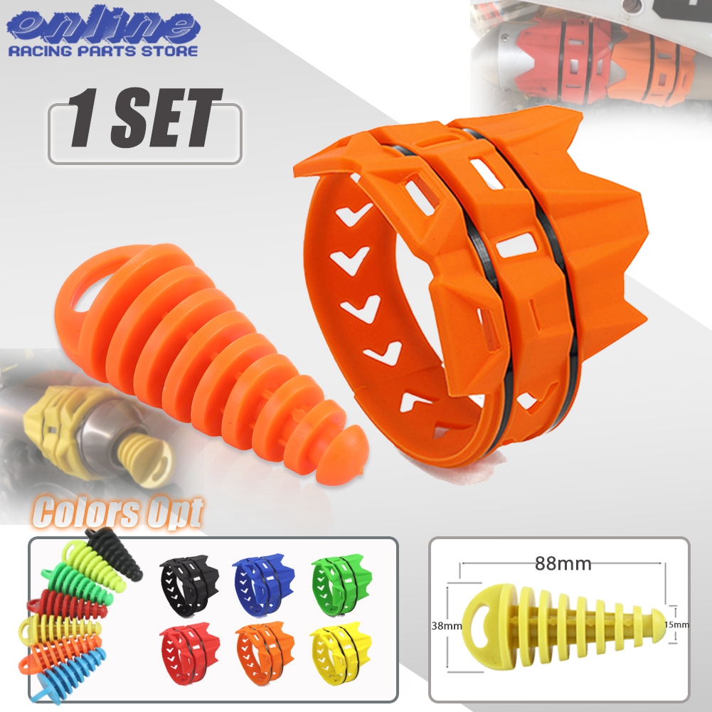 Silenciador de motocicleta redondo, cubierta protectora de silenciador de escape, juego de tapones de tubo de escape para KTM Yamaha Husqvarna Dirt Pit Bike