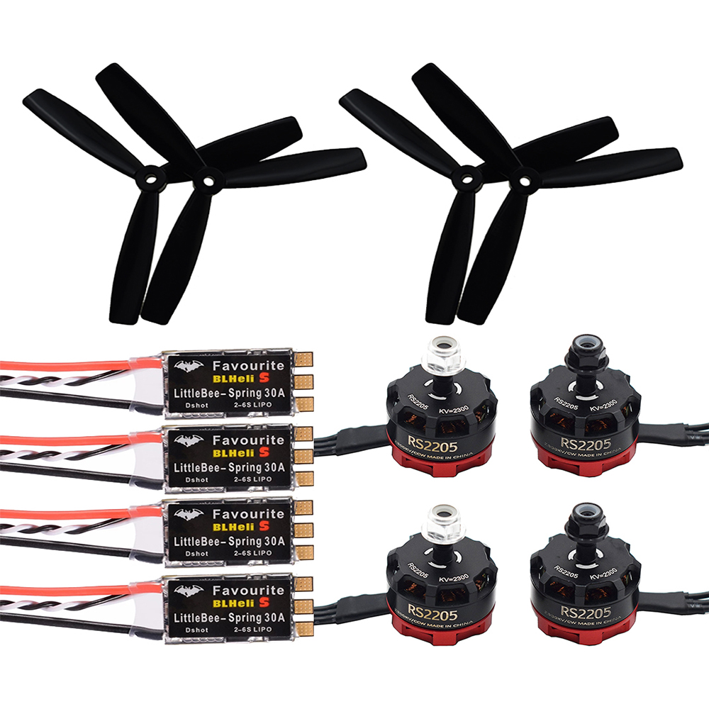 RS2205 2205 2300KV CW CCW bezszczotkowy silnik z LittleBee 20A/30A BLHeli_S ESC dla FPV RC QAV250 210mm wyścigi Drone multicoptera
