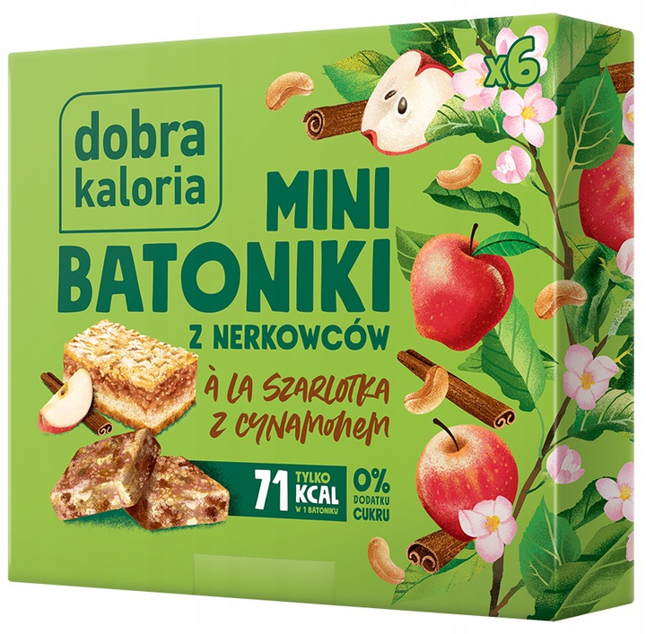 Dobra Kaloria batoniki z nerkowców szarlotka z cynamonem 102g