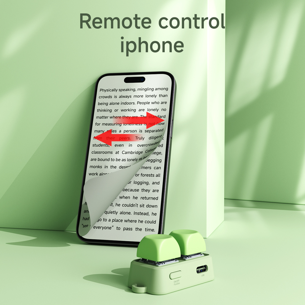 Neues Tastenfeld mit zwei Tasten, E-Book-Seitenumblätterer für Tablet, Mobiltelefon, Bluetooth-Fernbedienung, zum Durchziehen von kurzen Videos für Android/iOS