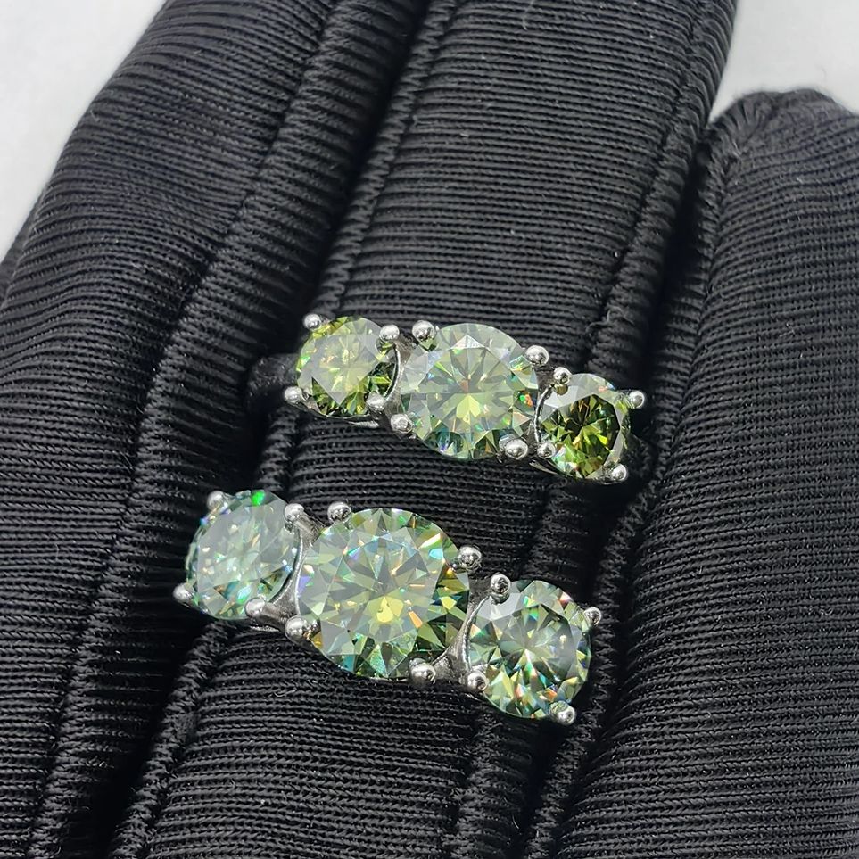 JoyceJelly S925 cincin Moissanite warna perak murni cincin 2CT 4CT Total penuh Moissanite perhiasan berlian untuk hadiah pertunangan pernikahan