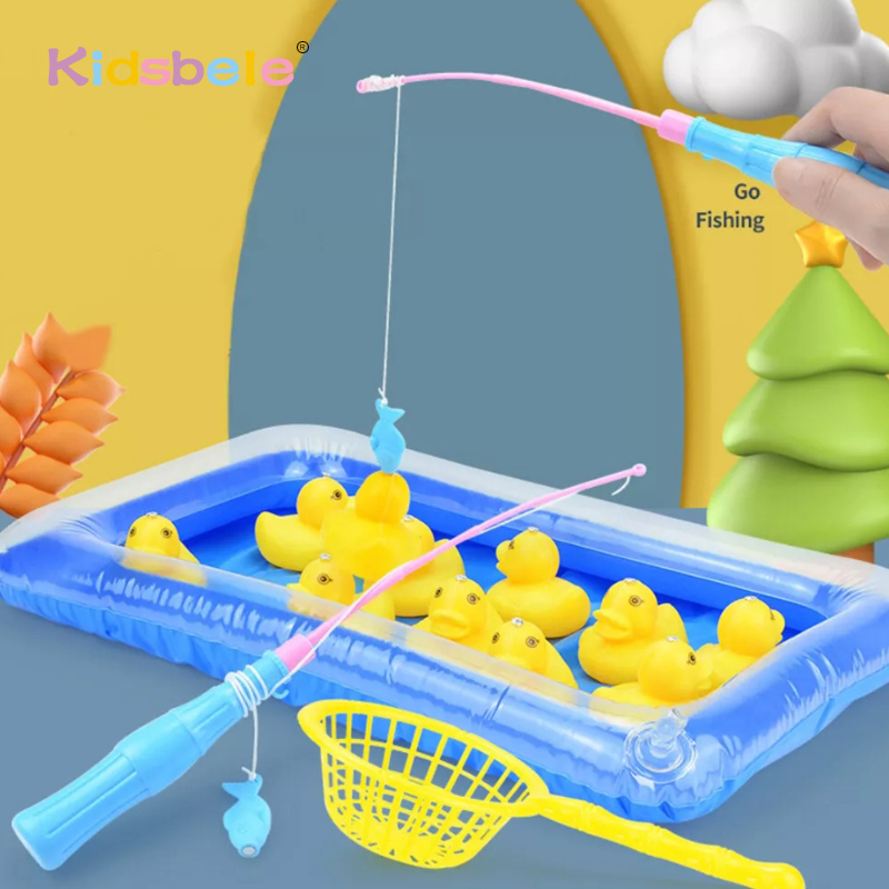 Juguetes de pesca de pato de piscina para niños, juguete flotante magnético, estanque inflable, bañera, juego de baño, educación de aprendizaje para niños y niñas