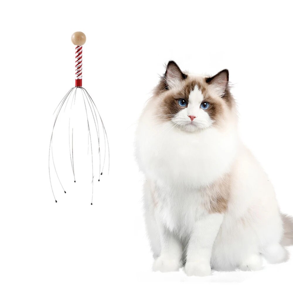 Masajeador de cabeza de garra de masaje para mascotas, Color aleatorio, rascador de cabeza de pulpo, Extractor de cuero cabelludo sin alma, herramienta mágica para extraer
