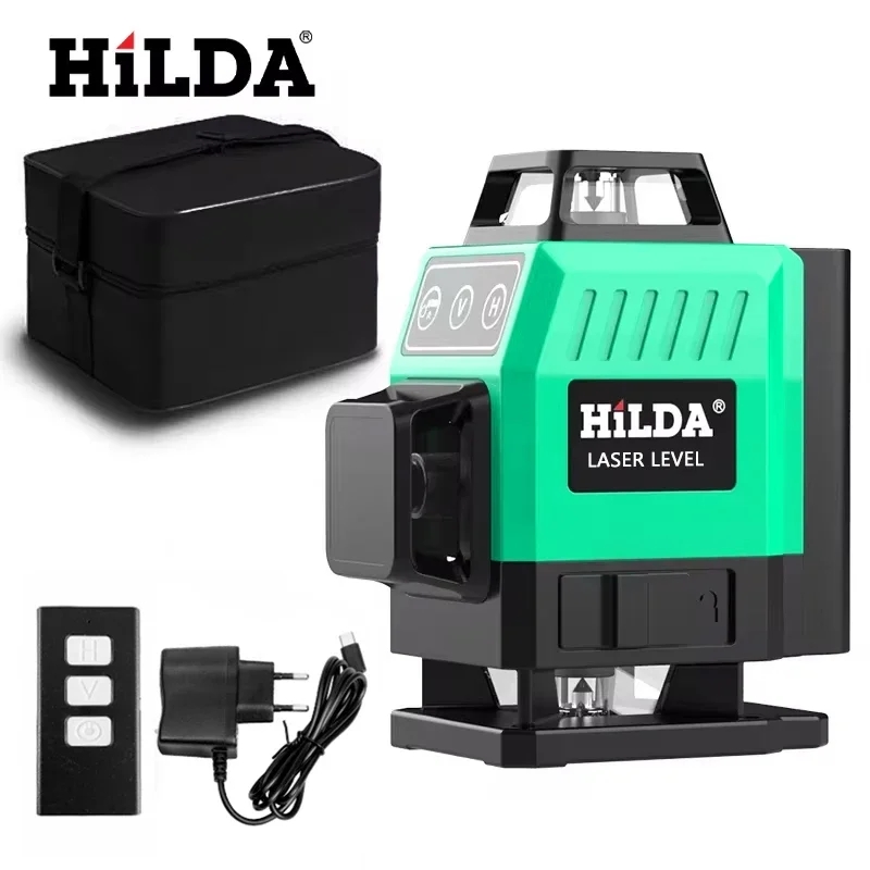 HILDA 16 เส้นเลเซอร์ระดับสายสีเขียวSelfLeveling 360 แนวนอนและแนวตั้งSuperเลเซอร์ที่มีประสิทธิภาพระดับลําแสงสีเขียว