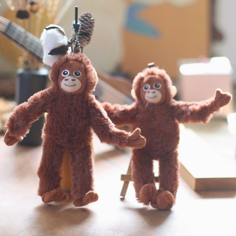 Cartoon Gorilla Peluche Scimpanzé Scimmia Ciondolo Morbido Peluche Portachiavi Zaino Borsa per auto Portachiavi Decor Regalo per bambini