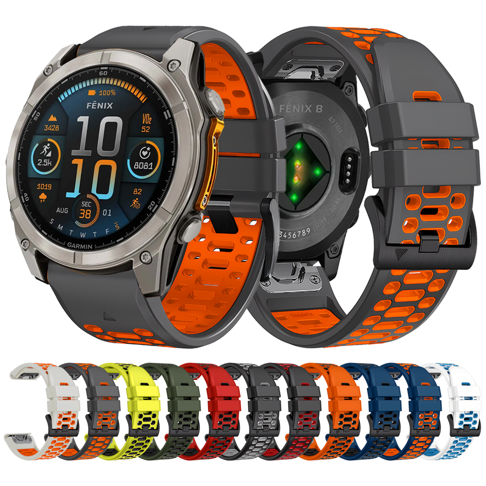 Correa deportiva de silicona transpirable para Garmin Fenix E 8 47mm 51mm 7 7X pulsera para Garmin Enduro 3 QuickFit 26mm 22mm correa de reloj