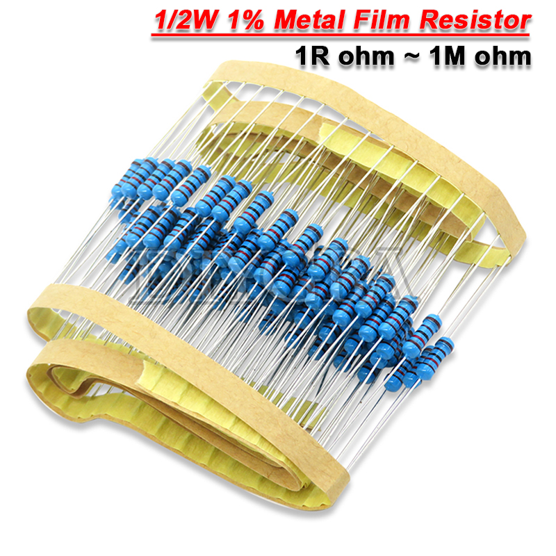 50 Stück 1/2w 0r-2,2 m 1% Metall film widerstand 0,5 w 0 2,2 10 2,2 4,7 470 1k k k 10k k k 1m ohm