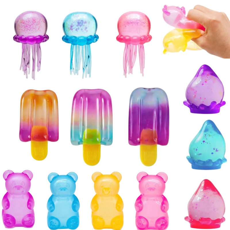 New Soft Jelly Stretchy Sensory Squeeze Toy for Stress Relief Fun Squeeze Birthday Supplies Anti-Anxiety Gift
