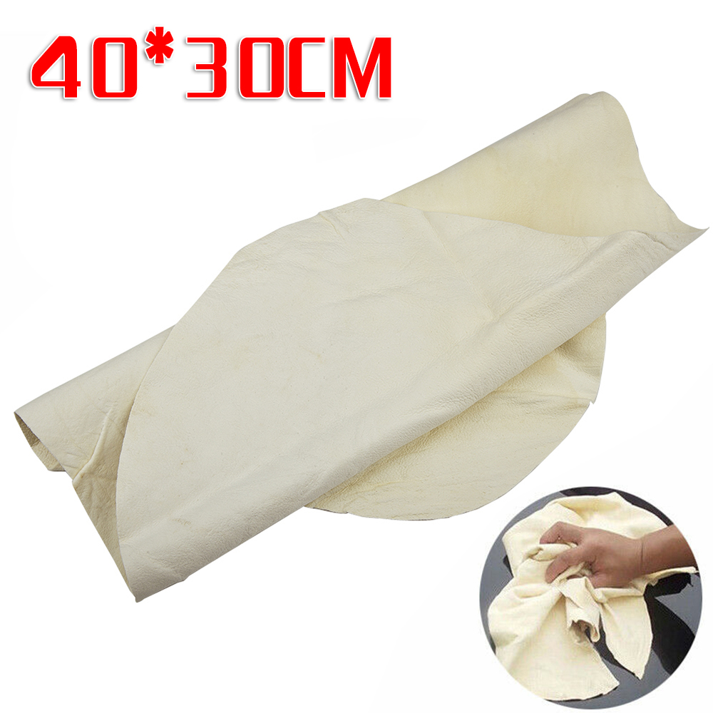 Natural Deerskin Clean Leather Cloth Home Cars Motorcycle Washing Care Quick Dry Cleaning Towel Super Absorbent 40*30cm
