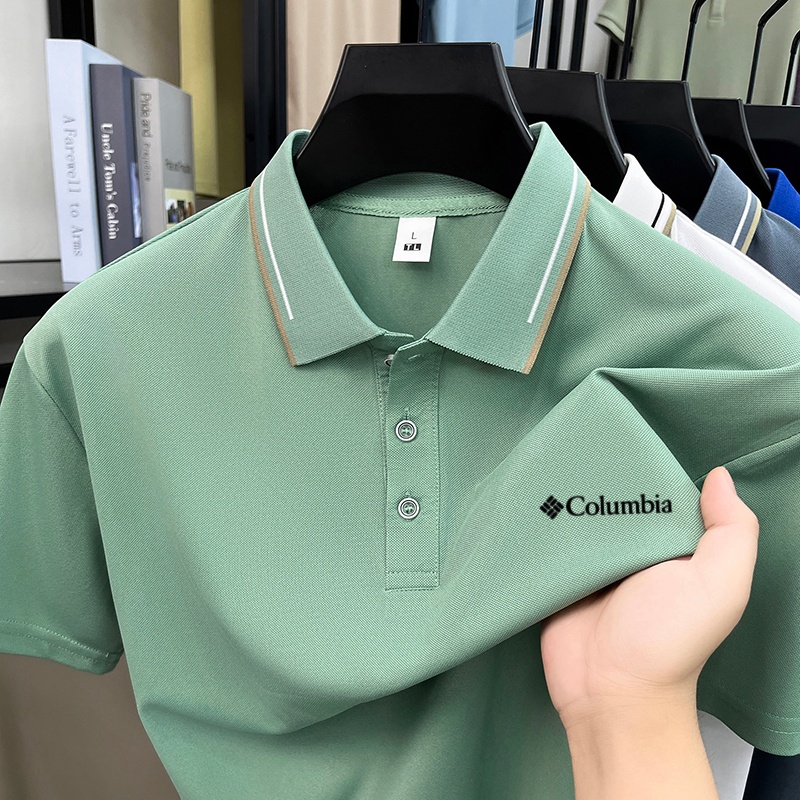 Polo ricamata con lettere, traspirante, di alta gamma, nuova collezione 2026, di tendenza, da uomo, comoda e casual, a maniche corte