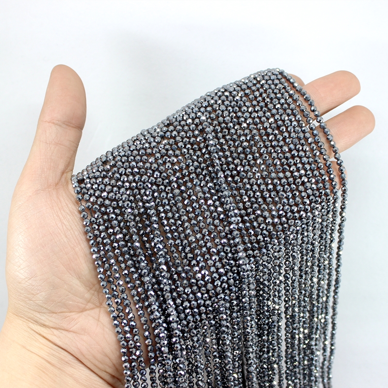 Terahertz sfaccettato naturale 2 3 4MM Micro piccoli semi di energia fascino perline rotonde per gioielli Mkaing braccialetti in vita fai da te neckalce