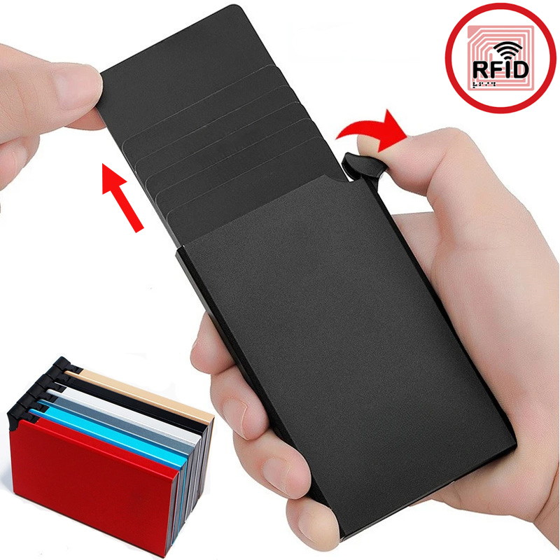 2025 nouveau mince Pop-Up porte-carte RFID Protection aluminium hommes femmes portefeuille unisexe ID étui de crédit à la mode voyage porte-carte sac à main