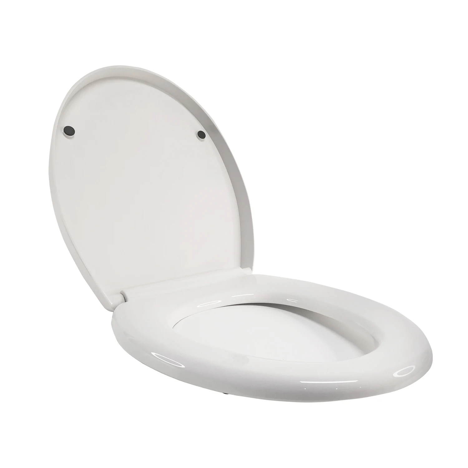 Asiento de inodoro en forma de O, asiento de inodoro de Cierre Suave con Liberación Rápida, tapa de inodoro antibacteriana duroplástica resistente con bisagras de acero inoxidable