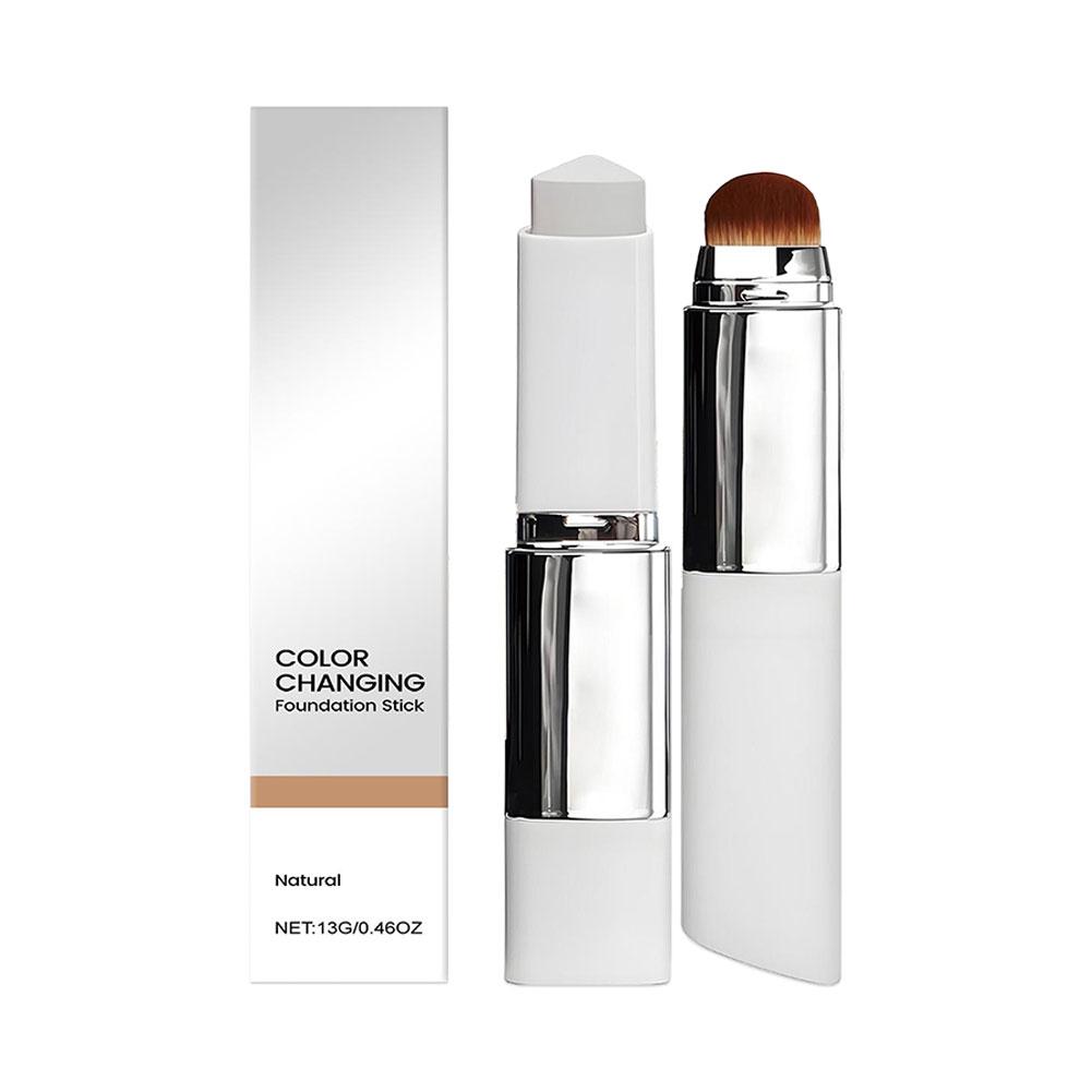 2-in-1 Kleurveranderende Foundation Stick Vloeibaar Lichtgewicht Hydraterende Verhelderende Foundation Kleurveranderende voor alle huidtypes